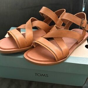 TOMS Sloane Tan Leather Sandals